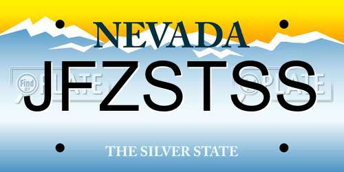 JFZSTSS Nevada License Plate