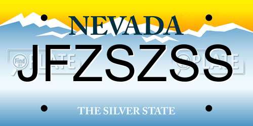 JFZSZSS Nevada License Plate