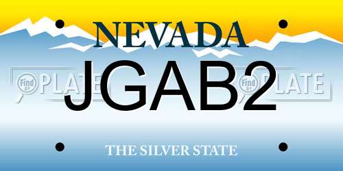 JGAB2 Nevada License Plate