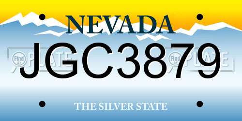 JGC3879 Nevada License Plate
