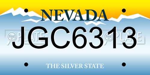 JGC6313 Nevada License Plate