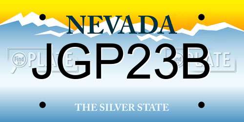 JGP23B Nevada License Plate