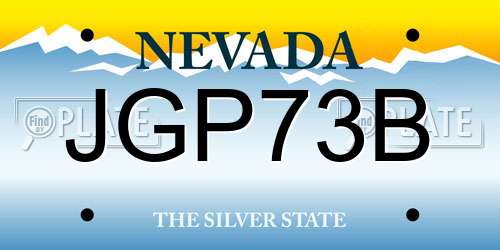 JGP73B Nevada License Plate