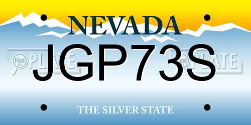 JGP73S Nevada License Plate