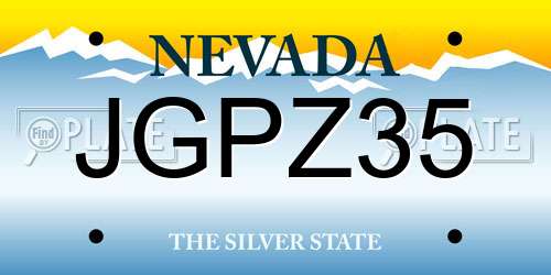 JGPZ35 Nevada License Plate