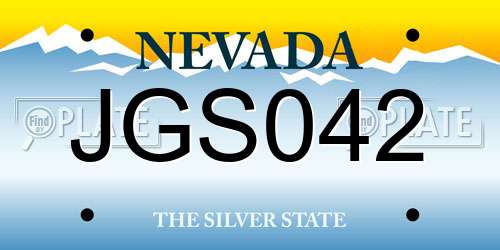 JGS042 Nevada License Plate