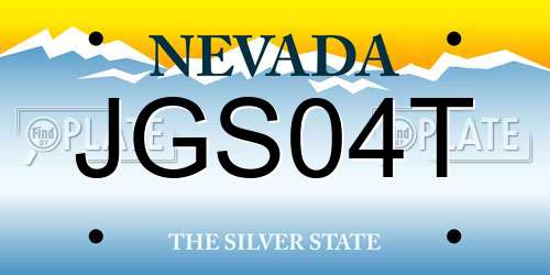JGS04T Nevada License Plate