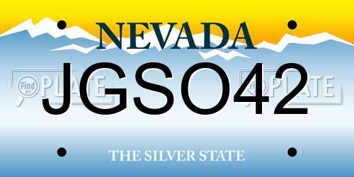 JGSO42 Nevada License Plate