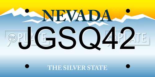 JGSQ42 Nevada License Plate