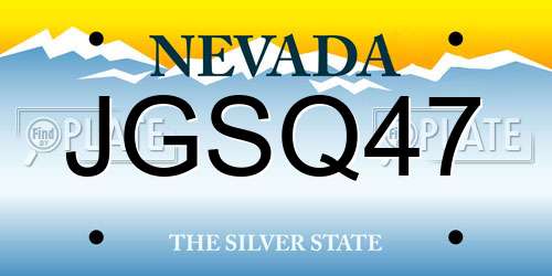 JGSQ47 Nevada License Plate