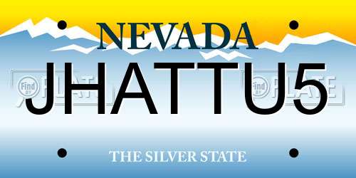 JHATTU5 Nevada License Plate