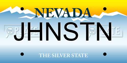 JHNSTN Nevada License Plate