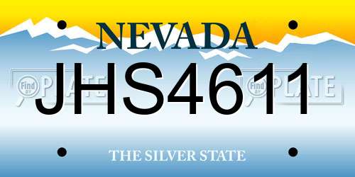 JHS4611 Nevada License Plate
