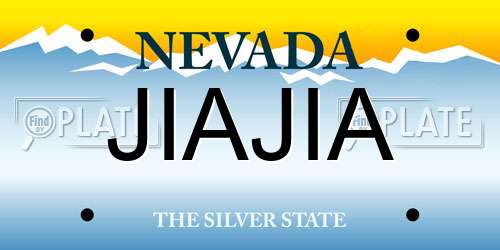 JIAJIA Nevada License Plate