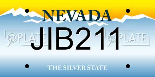 JIB211 Nevada License Plate