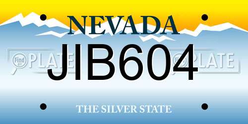 JIB604 Nevada License Plate