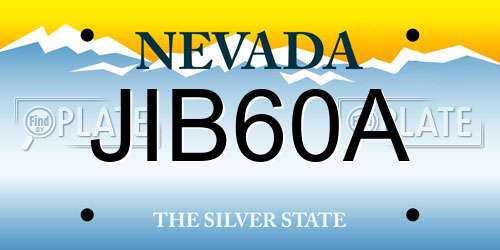 JIB60A Nevada License Plate