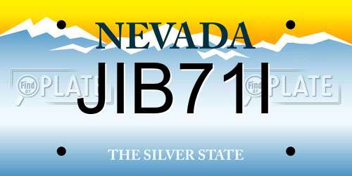 JIB71I Nevada License Plate