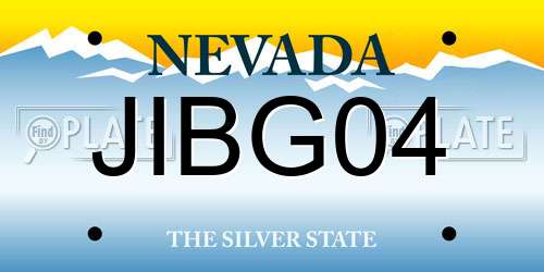 JIBG04 Nevada License Plate