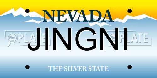 JINGNI Nevada License Plate