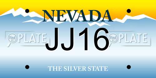 JJ16 Nevada License Plate