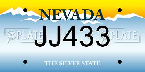 JJ433 Nevada License Plate
