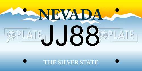 JJ88 Nevada License Plate