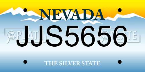 JJS5656 Nevada License Plate