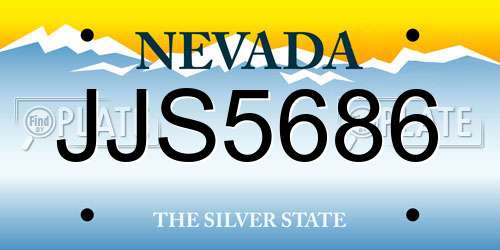 JJS5686 Nevada License Plate