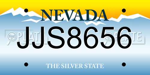 JJS8656 Nevada License Plate