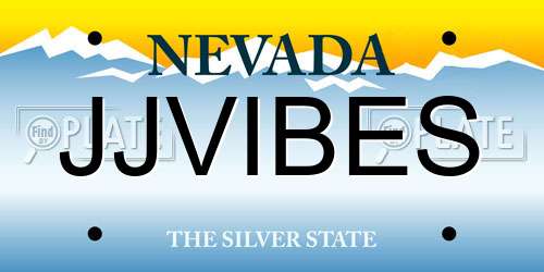 JJVIBES Nevada License Plate