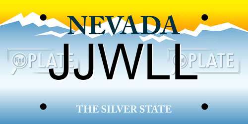 JJWLL Nevada License Plate