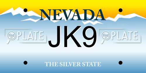JK9 Nevada License Plate