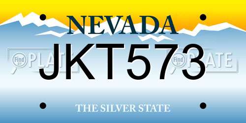 JKT573 Nevada License Plate