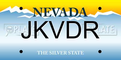 JKVDR Nevada License Plate