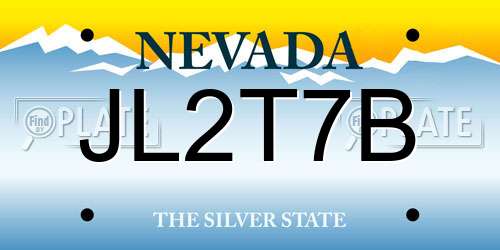 JL2T7B Nevada License Plate