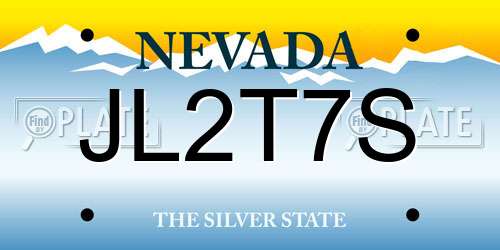 JL2T7S Nevada License Plate