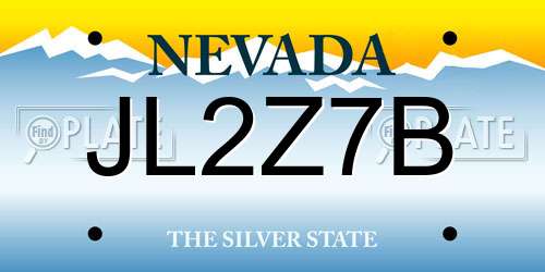JL2Z7B Nevada License Plate