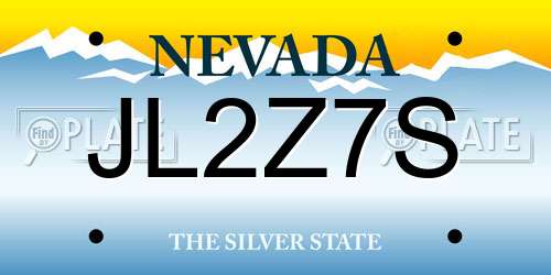 JL2Z7S Nevada License Plate