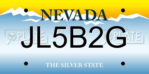 JL5B2G Nevada License Plate