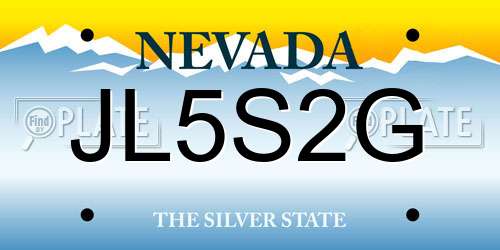 JL5S2G Nevada License Plate