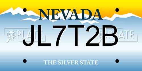 JL7T2B Nevada License Plate