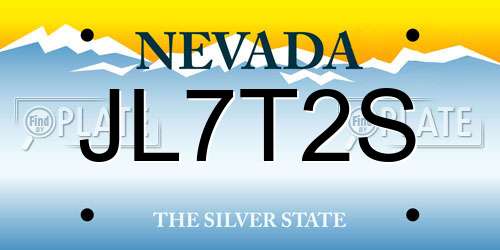 JL7T2S Nevada License Plate
