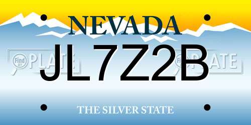 JL7Z2B Nevada License Plate