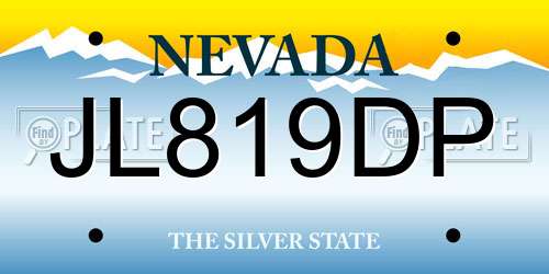 JL819DP Nevada License Plate