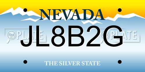 JL8B2G Nevada License Plate