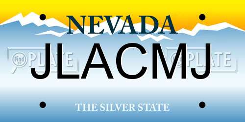 JLACMJ Nevada License Plate