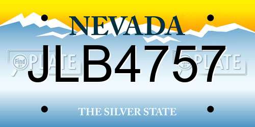 JLB4757 Nevada License Plate