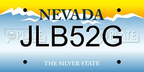 JLB52G Nevada License Plate