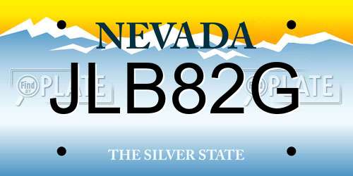 JLB82G Nevada License Plate